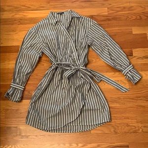 Stripe Wrap Dress